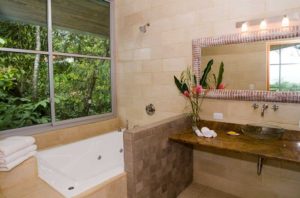 Guest bathroom with shower and jetted tub