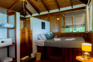 The top floor king bedroom at Casa Samba with private bath