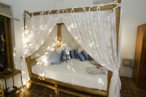 Guest house bedroom at Casa Samba