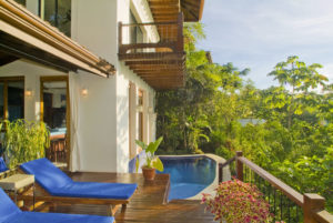 Private deck and pool area in Casa Samba