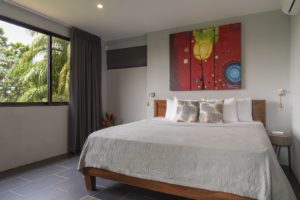 Each bedroom is air conditioned for a comfortable nights sleep in this deluxe Manuel Antonio villa rental.