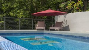 The pool at this Manuel Antonio villa is secluded and offers awesome views.