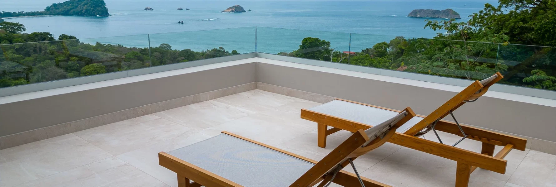 The rooftop terrace provides plenty of room to relax while enjoying the ocean view.