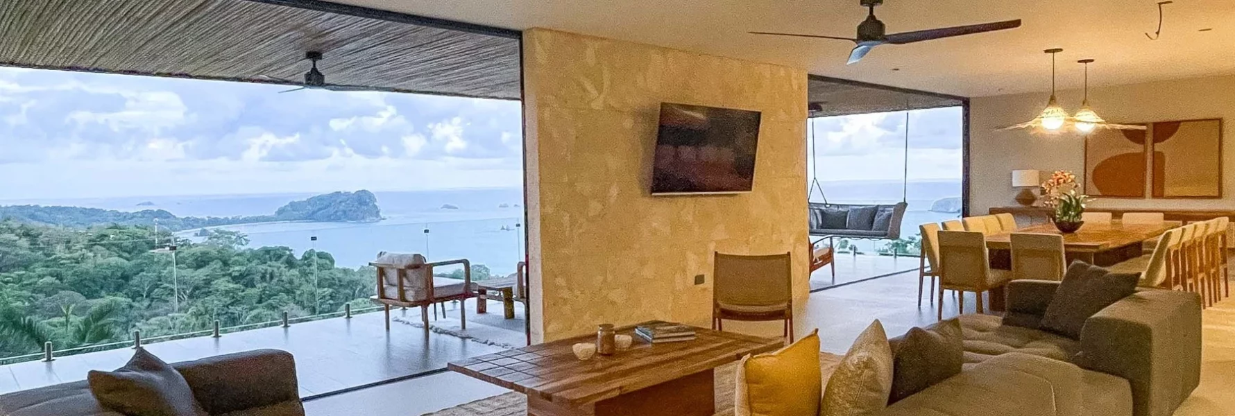 Enjoy spending time with your family in this luxury sitting area with an incredible ocean view.
