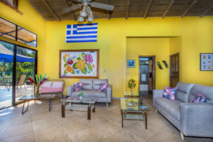 The large living area with the patio door to the pool is great for family gatherings